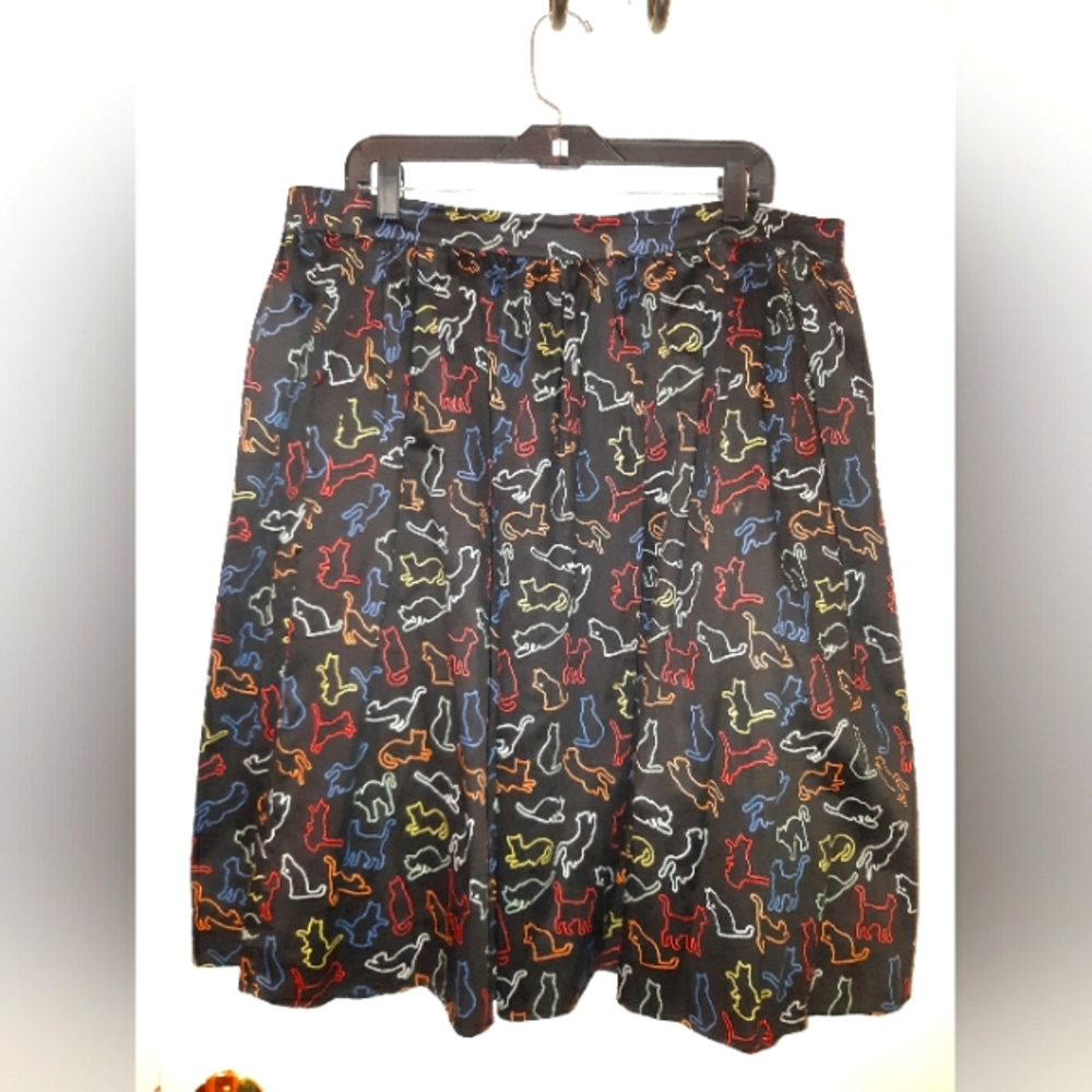 Modcloth size 1x cat outline a line skirt